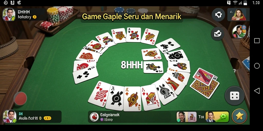Tampilan seru gameplay Gaple di 8HHH.