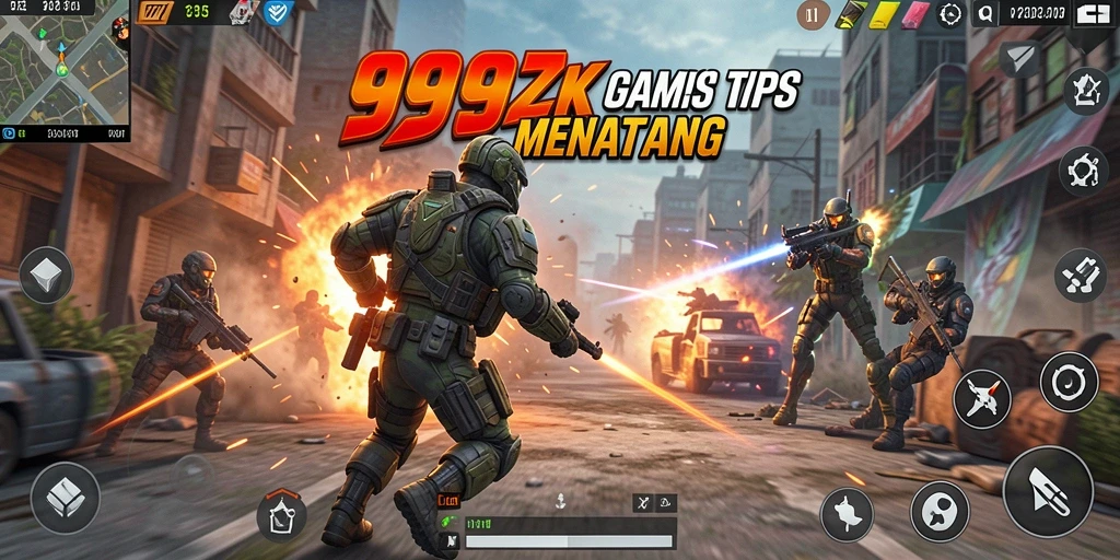 Gameplay menegangkan 999ZK dengan aksi tembak-menembak.