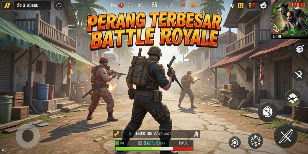 Gameplay seru dalam pertarungan Battle Royale di DV188.