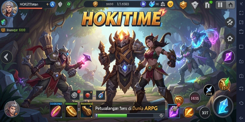 Screenshot gameplay HOKITIME menampilkan aksi pertarungan seru.