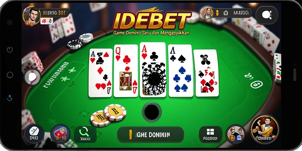 Tampilan gameplay seru dalam aplikasi domino IDEBET.