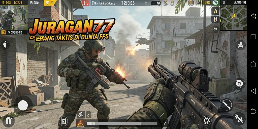Tangkapan layar dari gameplay intens JURAGAN77 di medan perang.