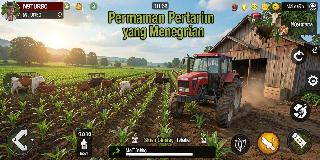 Tampilan gameplay N9TURBO yang seru dalam pertanian.