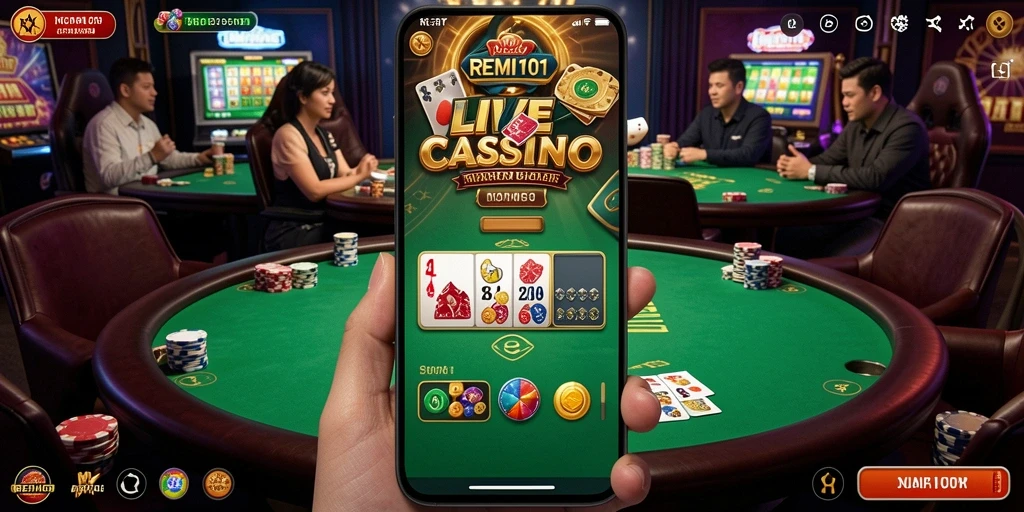 Gameplay Live Casino REMI101 yang mendebarkan dan interaktif.