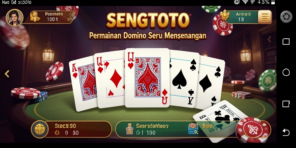 Tampilan gameplay domino yang seru dan interaktif di SENGTOTO.
