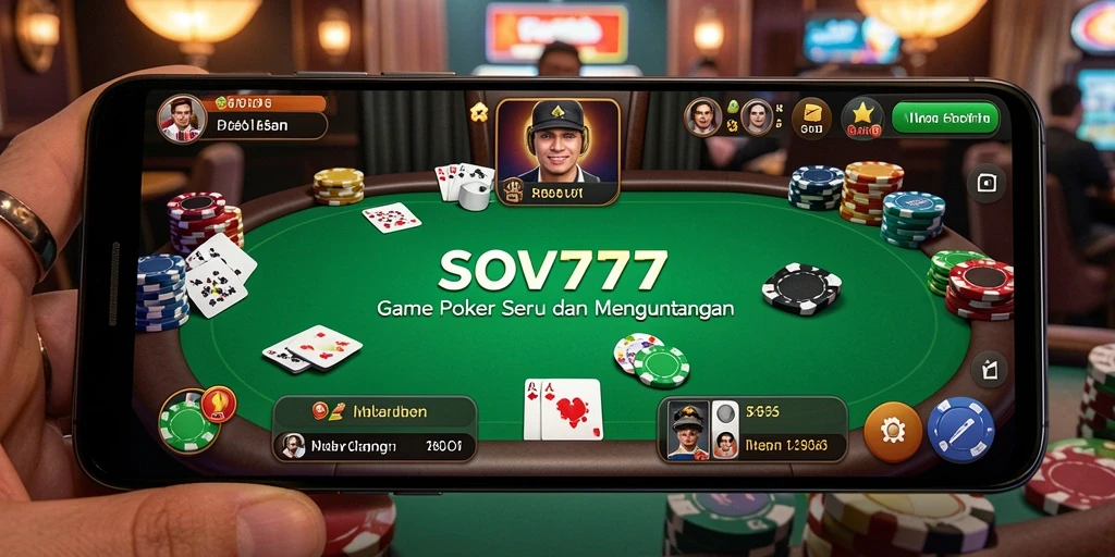 Screenshot permainan SOV777 menunjukkan pengalaman poker yang menegangkan dan interaktif.