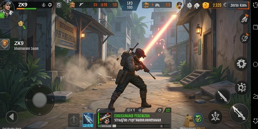 Screenshot gameplay ZK9 menampilkan aksi Tower Defense yang seru.